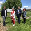 photo  le mans, vendredi 28 mai 2021. elen debost et gilles leproust (au centre sur la photo) et leurs remplaçants samuel lopes et elise leboucher se présentent dans le canton le mans 7. 