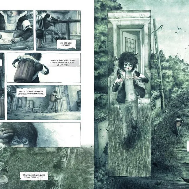 Deux planches extraites de la bande dessinée « Après le monde » parue aux éditions Sarbacane l’an dernier. Timothée Leman/Sarbacane photo deux planches extraites de la bande dessinée « après le monde » parue aux éditions sarbacane l’an dernier. © timothée leman/sarbacane