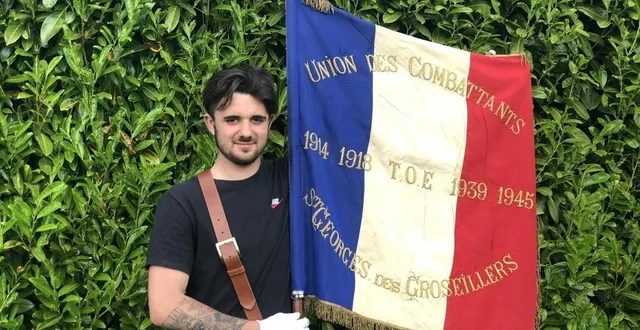photo  isaac roinel-briard est devenu porteur de drapeau officiel en mai 2021.  &copy;  ouest-france 