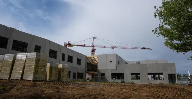 photo  le mans, jeudi 10 juin 2021. les travaux du pôle de cancérologie de la sarthe sont dans les temps.  &copy;  le maine libre – denis lambert 