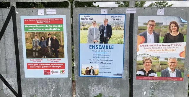 photo  trois binômes sont en lice aux élections départementales de juin 2021 pour le canton de flers 2.  &copy;  ouest-france 