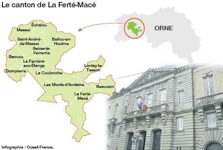 photo le canton de la ferté-macé, dans l’orne, s’étend de cette dernière jusqu’à messei. il comptait 14 932 habitants en 2018.  ©  ouest-france