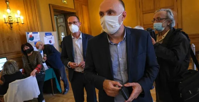 photo  christophe counil, le dimanche 20 juin 2021 pendant la soirée électorale.  &copy;  denis lambert 