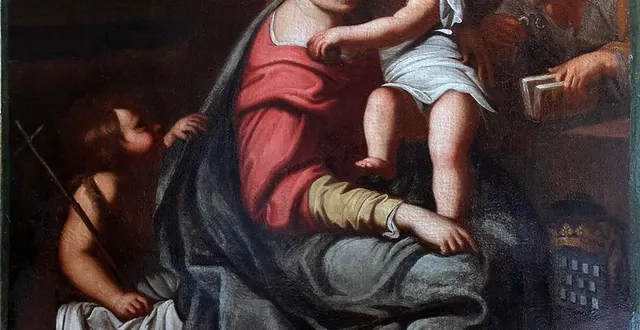 photo  dans l’église saint-germain de villaines-sous-malicorne, le tableau de la présentation de la sainte famille et de la déploration.  &copy;  caue 