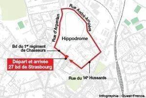 photo le tracé du nouveau circuit, autour de l’hippodrome d’alençon.  ©  infographie ouest-france
