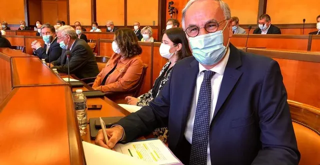 photo  christophe de balorre, ce jeudi 1er juillet 2021, fraîchement réélu à la tête du département.  &copy;  ouest-france 