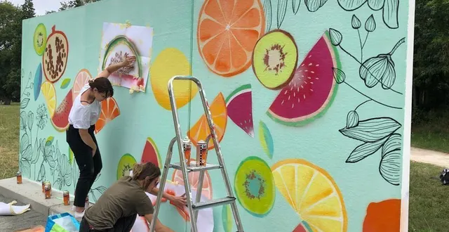 photo  plein champ – festival des arts urbains permet au public de voir les artistes à l’œuvre en direct, au parc du gué-de-maulny, au mans (sarthe).  &copy;  malvina gontier 