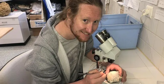 photo  thomas letulle travaille sur les invertébrés de l’ère mésozoïque.  &copy;  le maine libre 