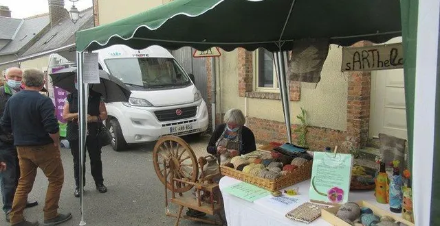 photo  parmi les stands, celui de laine feutrée de saint-denis-des-coudrais.  &copy;  ouest-france 