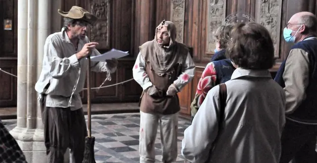 photo  le mans, lundi 12 juillet. répétition en public dans la cathédrale, en costumes mais sans les lumières et sans la musique.  &copy;  le maine libre 