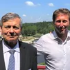 photo  jean-luc adda, à gauche, laisse la place à alexandre lemoine à la tête du medef ornais. 