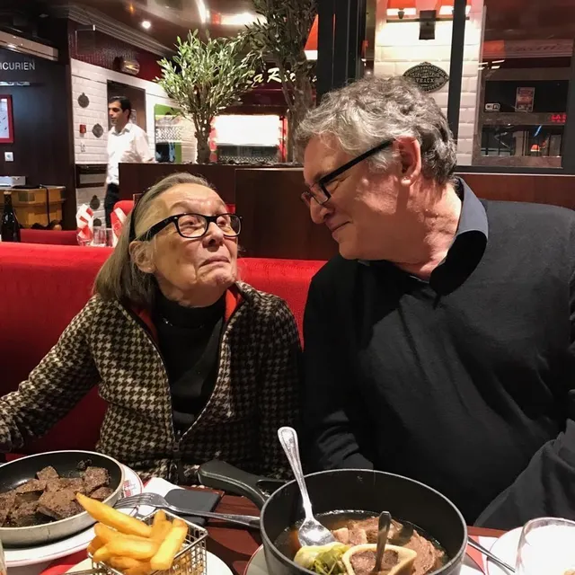 photo micheline hervieu et michel onfray.  ©  dr