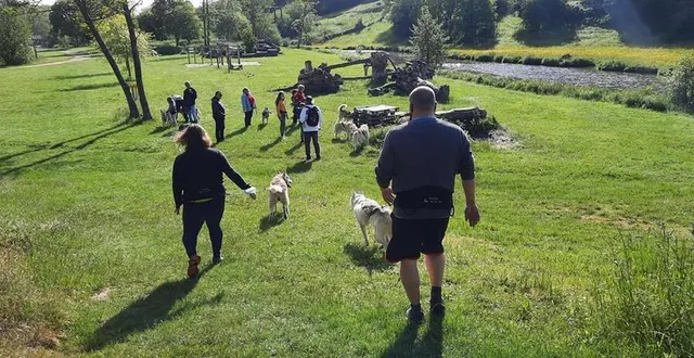 photo  cani-rando à brûlon avec les chiens de benjamin thomelin de sled dog ride.  &copy;  sled dog ride 