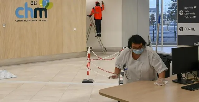 photo  hôpital du mans, mardi 5 janvier 2021. dernières finitions et nettoyage dans le bâtiment plantagenêt qui s’apprête à accueillir ses premiers patients ce jeudi 7 janvier 2021.  &copy;  le maine libre – yvon loué 