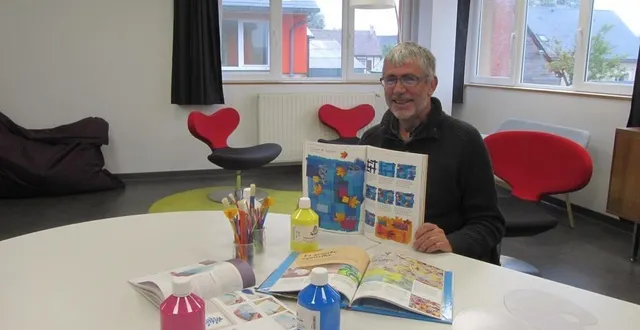 photo  hervé lepeltier : « un thème sera défini à chaque fois ; les enfants ramèneront leurs œuvres à chaque fois ».  &copy;  ouest-france 