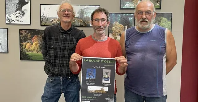 photo  de gauche à droite : roger toutain, photographe, philippe loizé, céramiste et pascal desodt, photographe.  &copy;  ouest-france 
