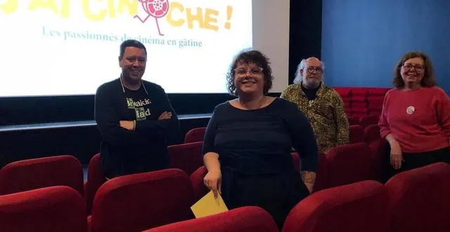 photo  samuel pacault, audrey dupont, jean-philippe cros et christine mabille sont membres de l’association des spectateurs du cinéma de parthenay.  &copy;  co 