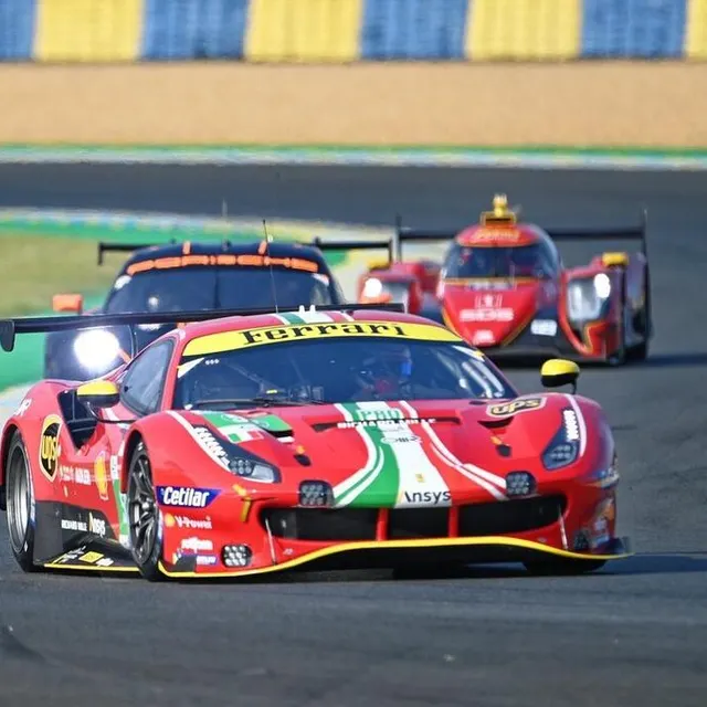 photo 24 heures du mans. sport mécaniques. automobilisme. endurance. championnat du monde. wec. world endurance championship.  essais. #52. af corse. italie. ferrari 488 gte. lmgte pro.  photo daniel fouray.  ©  daniel fouray / ouest-france