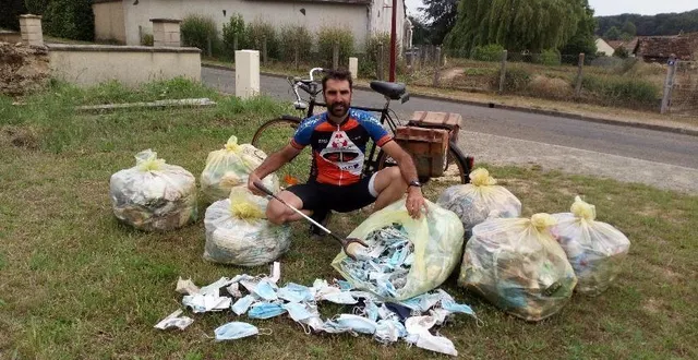photo  au cours de ses balades à vélo, benoît cormier a traqué les déchets liés au covid.  &copy;  le maine libre 