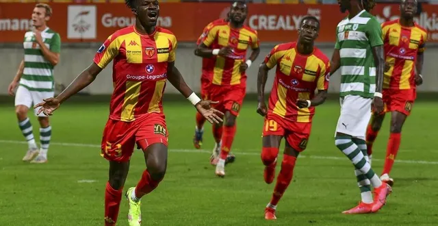 photo  la joie de dia n’diaye après le premier but de la soirée.  &copy;  le maine libre – yvon loue 