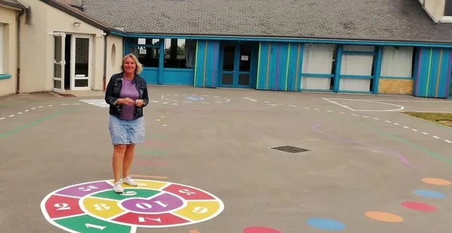 photo  « durant l’été, les jeux des cours ont fait l’objet d’un marquage au sol très pratique pour faire respecter le protocole sanitaire », indique isabelle fouqueray.  &copy;  ouest-france 