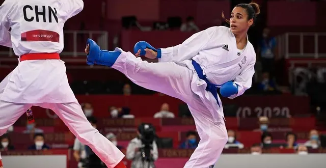 photo  leïla heurtault a été sortie de la compétition par la chinoise yin xiaoyan, lors du 3e combat.  &copy;  afp 
