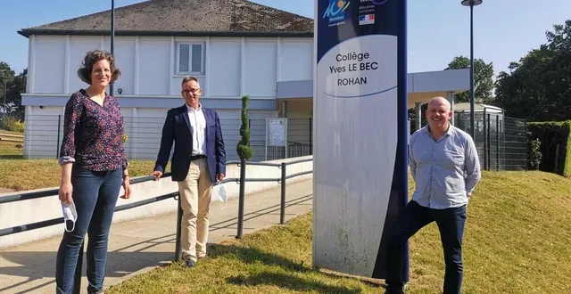 photo  239 élèves ont fait leur rentrée au collège yves-le-bec de rohan, accueillis par céline thomas (conseillère principale d’éducation), francisco aransay aransay (principal) au centre et éric nouaille (gestionnaire). sept nouveaux professeurs sont arrivés dans l’établissement, en ce début septembre 2021.  &copy;  ouest-france 