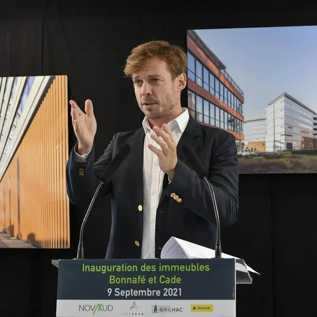 photo antoine pillot, directeur du promoteur immobilier artprom qui a porté les deux projets de construction des bâtiments bonnafé et cade.  ©  photo le maine libre yvon