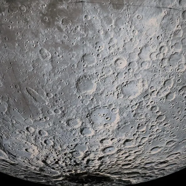 photo cette reproduction permet d’observer des parties inconnues de notre satellite, comme l’immense cratère au pôle sud  ©  ouest-france