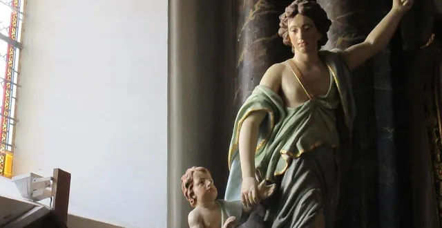 photo  « l’ange gardien » visible à l’église saint-martin de goulet.  &copy;  ouest-france 