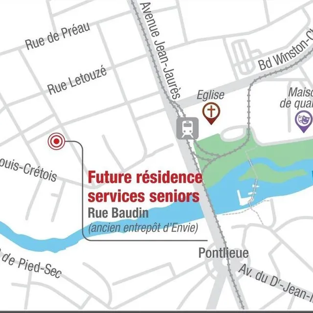 photo la résidence seniors rue baudin devrait comprendre une centaine d’appartements.  ©  infographie le maine libre – bruno séli