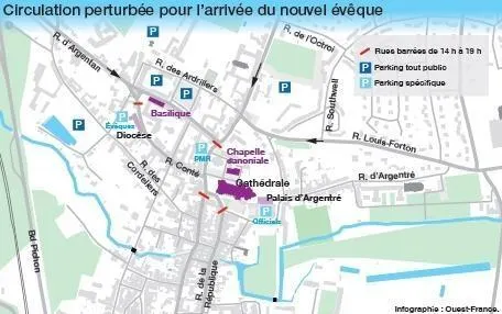photo plusieurs rues de sées sont barrées à la circulation, ce dimanche.  ©  service infographie ouest-france