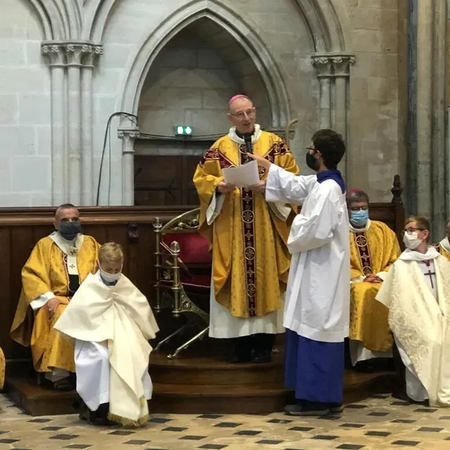 photo prise de parole de mgr feillet, pour remercier les participants à la cérémonie.  ©  ouest-france