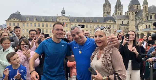photo  dorian louvet, ancien candidat de « koh-lanta », a parcouru 560 km du 14 au 21 août 2021. les parents de bertrand-kamal étaient présents à l’occasion de cette dernière étape.  &copy;  ouest-france 