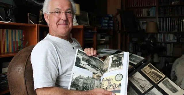 photo  michel lepasteur signe, avec véronique herbaut, son premier ouvrage « bons baisers de vimoutiers ».  &copy;  ouest-france 