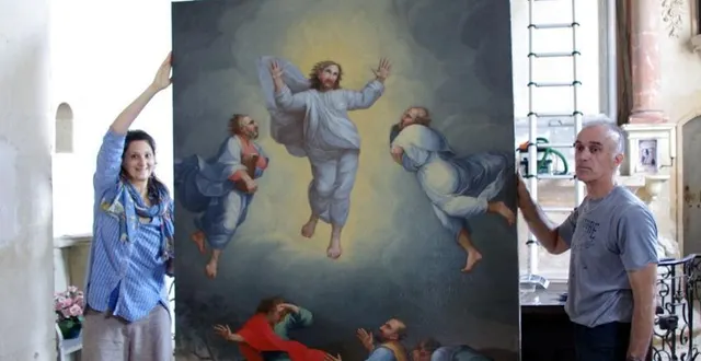 photo  « la transfiguration », tableau identifié comme une copie de raphaël.  &copy;  le maine libre 