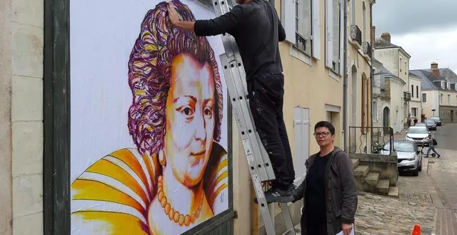 photo  l’artiste alain guilloteau a collé, en juin 2021, plusieurs portraits dans le centre-ville de sablé-sur-sarthe.  &copy;  archives le maine libre 