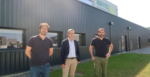 photo  chemillé, zone d’activité des trois routes, le jeudi 26 août. samuel leplus, pierre chicoteau et nicolas tessier (de gauche à droite) vont inaugurer le 7 septembre, leur nouveau site de production.  &copy;  co – tom trichereau 