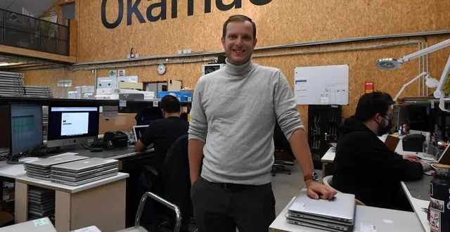 photo  agglomération d’angers, mercredi 29 septembre 2021. alban regnier, créateur de la société okamac qui achète, reconditionne et revend des ordinateurs de la marque apple.  &copy;  co – laurent combet 