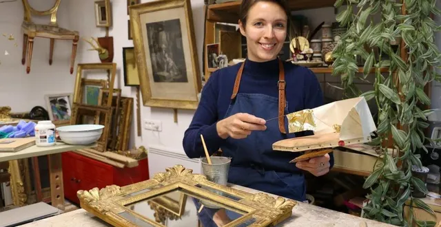 photo  héloïse nice, doreuse à la feuille installée à moulins-le-carbonnel, participera au salon métiers d’art, métiers passion, à alençon, du 1er au 3 octobre 2021.  &copy;  ouest-france 