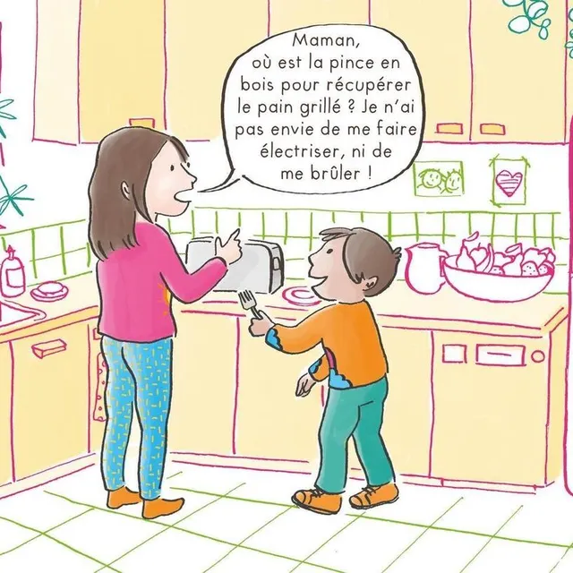 photo l’illustratrice zoé figeac a illustré les 59 scènes de vie écrites par philippe ramage, fléchois, impliqué dans la prévention contre les accidents domestiques.  ©  zoé figeac