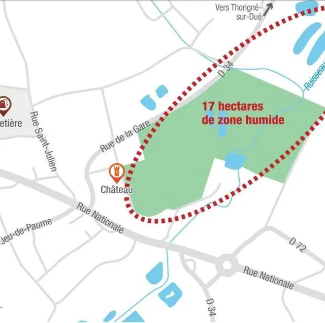 photo la zone humide de bouloire  ©  infographie le maine libre