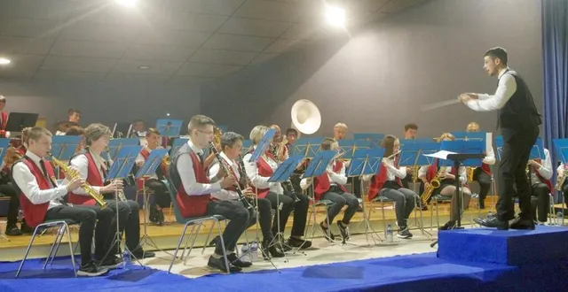 photo  l’harmonie a retrouvé le plaisir de jouer ensemble.  &copy;  le maine libre 