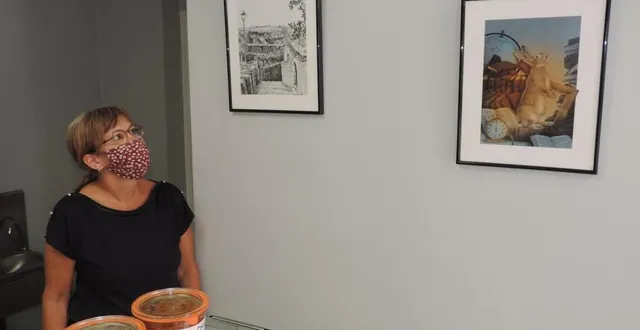 photo  les dessins de céline glaad s’exposent à côté des petits plats de fantine.  &copy;  ouest-france 