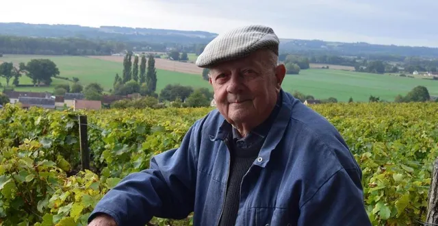 photo  pierre chauvin dans sa vigne. qui la reprendra ? un de ses enfants ? un de ses petits-enfants ?  &copy;  le maine libre 