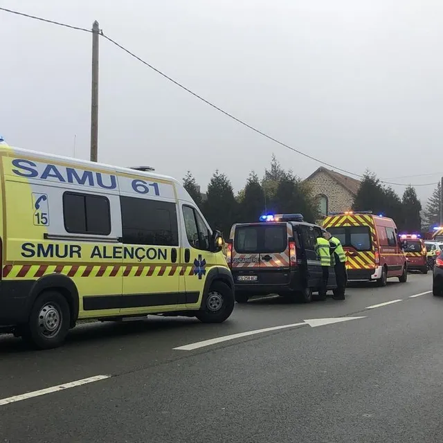 Ce matin, une grave collision a eu lieu sur la RD311 à hauteur de Saint-Rigomer-des-Bois, un hameau de Villeneuve-en-Perseigne. Ouest-France photo ce matin, une grave collision a eu lieu sur la rd311 à hauteur de saint-rigomer-des-bois, un hameau de villeneuve-en-perseigne. © ouest-france