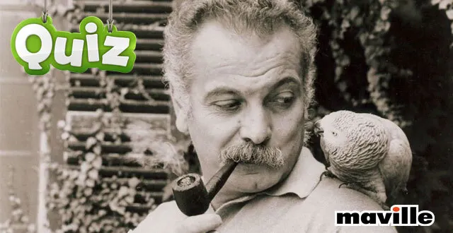 photo georges brassens avec sa pipe et son perroquet jacquotte. &copy; photo de jacques aubert