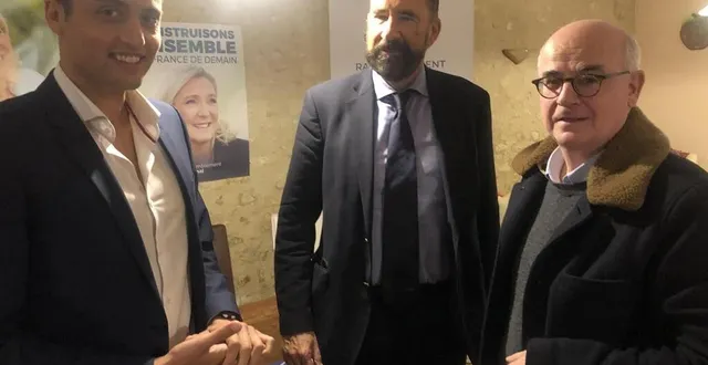 photo  raymond de malherbe, délégué départemental du rassemblement national, a lancé la campagne entouré d’aleksandar nikolic (à gauche) ?et thibault de la tocnaye.  &copy;  le maine libre 