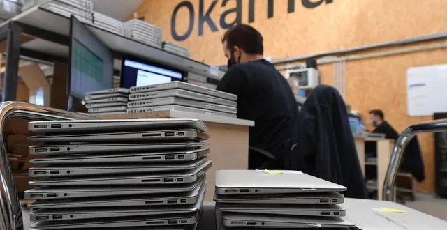 photo  près d’angers, mercredi 29 septembre 2021. la société okamac a reconditionné l’an passé environ 60 000 ordinateurs mac, d’apple.  &copy;  co – laurent combet 