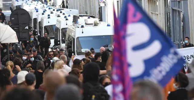 photo  angers, samedi 12 septembre 2020. l’existence de l’association identitaire à angers a provoqué de nombreuses manifestations hostiles depuis 2017. ?  &copy;  archive co – michel durigneux 